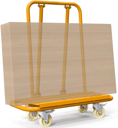 YINTATECH 3000lbs Drywall Cart Dolly, Heavy Duty Drywall Sheet Cart with 4 Swivel Wheels, Panel Dolly for Plywood, Sheetrock, Wall Panels, Lumber, Orange