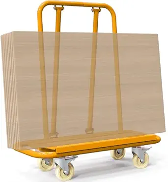 YINTATECH 3000lbs Drywall Cart Dolly, Heavy Duty Drywall Sheet Cart with 4 Swivel Wheels, Panel Dolly for Plywood, Sheetrock, Wall Panels, Lumber, Orange