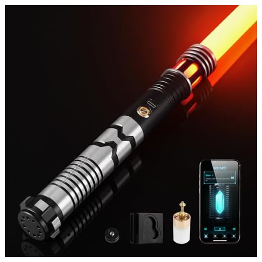CUSTOM SABER Smooth Swing RGBX Light Saber, Motion Control for Turn on/Off The Blade, 12 Sound Fonts Light Saber, Support Dueling, Light Saber for Adults Gift with Belt Clip and Blade Plug-Black