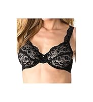 Smart & Sexy Women's Signature Lace Unlined Underwire Bra, Black Hue, 42DD