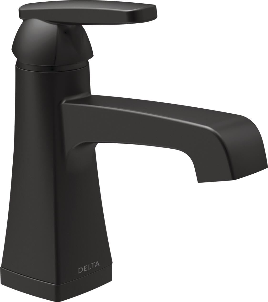 Delta Faucet Ashlyn Single Hole Bathroom Faucet, Single Handle Bathroom Faucet Black, Bathroom Sink Faucet, Diamond Seal Technology, Drain Assembly, Matte Black 564-BLMPU-DST