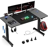 GTPLAYER ゲーミングデスク ローデスク ロータイプ コンセント付き 手動式昇降式デスク ハンドル式 パソコンデスク オフィス 静音 安定昇降 スムーズに回り キャスター デスクマット フック ケーブルマネージャー 高さ51-78cm×幅120CM×奥行×60CM 調節可能 カーボン調 GT113-CFBlack