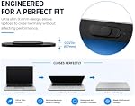 Glissière de couverture de webcam (paquet de 3) – Couverture de confidentialité de caméra ultra fine pour ordinateur portable, MacBook, PC, moniteur, tablette et smartphone, adhésif fort, design facile à glisser, bloque l'accès à la webcam et protège la vie privée, noir