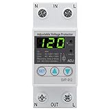 Voltage Stabilizer, Voltage Protector Adjustable, 120V AC Under Over Voltage Device with Automatic Reset Protector whole house protector (80A)