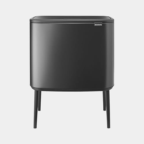 Miniatura 8 de Brabantia Bo - Cubo de basura  1 cubo interior de 9.5 galones (negro mate) cubo de basura para reciclaje, compartimento extraíble