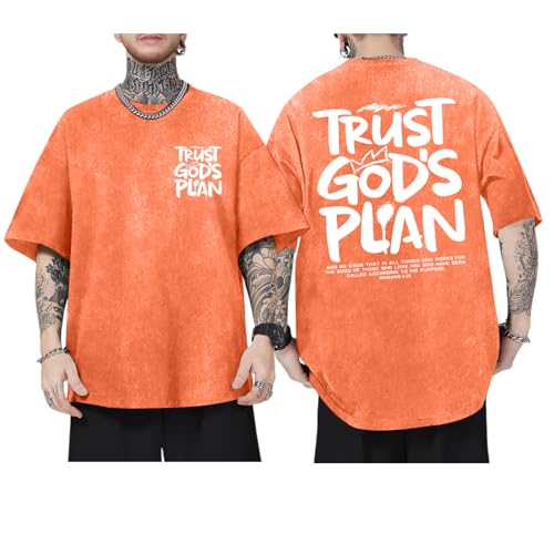Image of BINTEHGS God Christian T Shirts for Men Jesus Faith Shirt Acid Wash Oversized Tees Bible Verse Graphic Vintage Tshirt