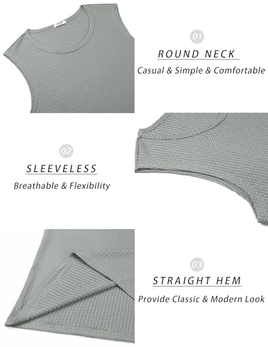 Image of COOFANDY Mens Casual Tank Tops 2 Pack Waffle Knit Sleeveless Shirt Breathable Tank Shirts Summer Muscle Tee