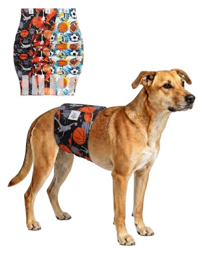 Image of CuteBone Dog Diapers Male Belly Bands 3 Pack for Male Dogs Reusable Puppy Wraps