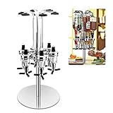 Liquor Dispenser, Alcohol Bar Rotating Liquor Holder Stainless Steel 6 Bottle Professional Revolving Liquor Dispenser