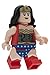 Produktbild LEGO DC Comics 9009877 Super Heroes Wonder Woman Kinder-Wecker mit Minifigur und Hintergrundbeleuchtung, blau/rot, Kunststoff, 24 cm hoch, LCD-Display, Junge/Mädchen, offiziell