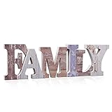 Wood Family Sign, Decorative Art Wall Mount, Free Standing Wooden Word Table Signs for Home Decor (other)