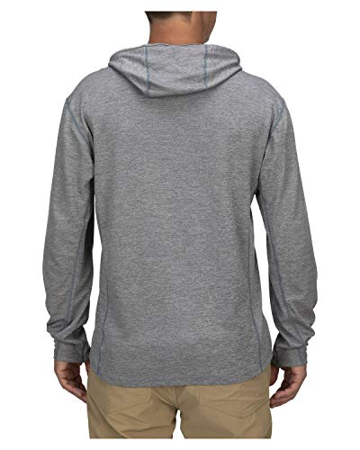 Simms Mens Bugstopper Hoodie Long Sleeve Shirt With Insect Shield, Upf 30 Breathable Outdoor Fishing Shirt, Steel Heather, Medium #TOP4