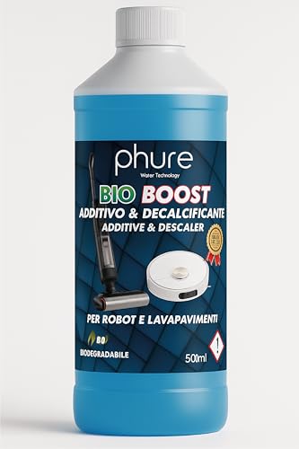 PHURE Bio BOOST ADDITIF ET DÉCALCIFIANT POUR Robot Lave-Vaisseau Concentré pour Robot Lave-Vaisseau et Aspiration avec Désinfectant 500 ml Nettoyage sans traces et durable Convient à chaque Robot