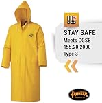 Pioneer FR Veste de pluie imperméable pour hommes - Résistant à la flamme PVC Équipement de pluie jaune pour travailler