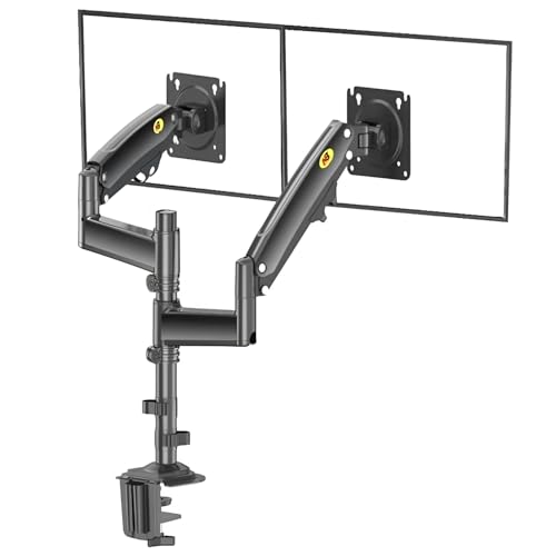 Image of SYGA NB H180 Dual Monitor Desk Mount, 22-27 Inches, 2-9 kg Load Capacity-Black