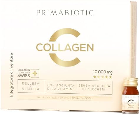 Collagene da Bere - Primabiotic Collagen 10000 mg | 30 Flaconcini da 30 ml (900 ml) | Integratore Liquido di Alta Qualità per la Bellezza | 95% di Assorbimento | Pelle, Capelli, Articolazioni Generico - integratore