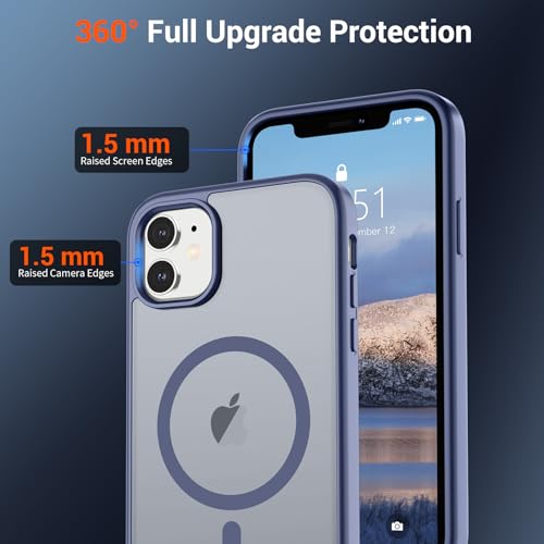 Image of SUPFINE Magnetic for iPhone 12 Mini Case & iPhone 13 Mini Case (Compatible with MagSafe) (Military Grade Drop Protection) Slim Translucent Matte Shockproof Phone Cover,Lavender Gray