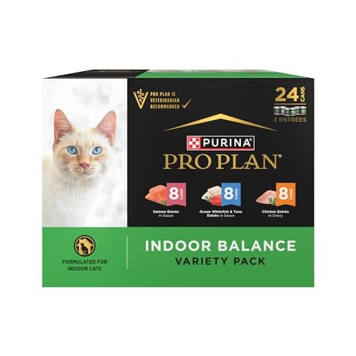Purina Pro Plan Indoor Balance Wet Cat Food Variety Pack, (24) 3 oz Cans