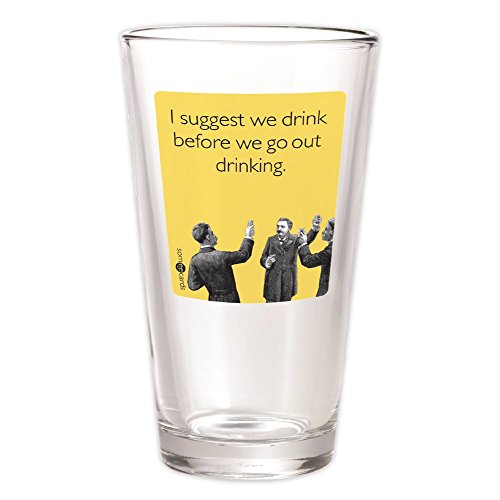 Someecards 16 oz Pint Glass - by 30 Watt. Hilarious funny beer glass. (yellow)