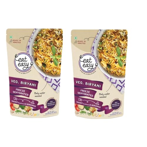 Image of Eat Easy Ready To Eat Veg Biryani, 95gm of 1 Pack, Instant Food, Indian Meal, Travel Food, No Preservatives, No Added Artificial Colours & Flavours, Just Add Water and Cook