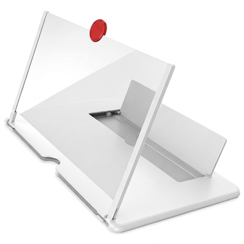 DRUMSTONE(A Decade of Trust: Perfect 10-Year WARRENTY) Screen Magnifier for Mobile HD Video Amplifier Stand for Movie Streaming & Online Classes Portable Foldable Display Enlarger Bracket, White-image-21