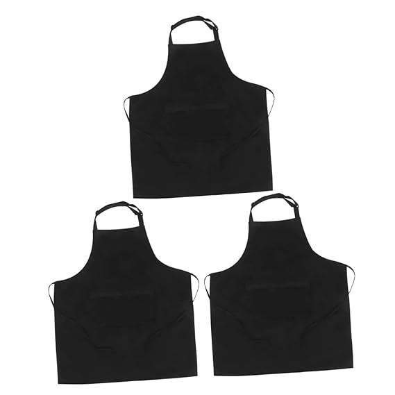 STOBAZA 3pcs Barber Apron Black Apron with Pocket Bbq Apron Dishwashing Apron Smock Apron Adjustable Apron Kitchen Bib Apron Grill Apron for Men Bbq Grill Apron Water Apron Cafe Apron, Black, 75X70cm