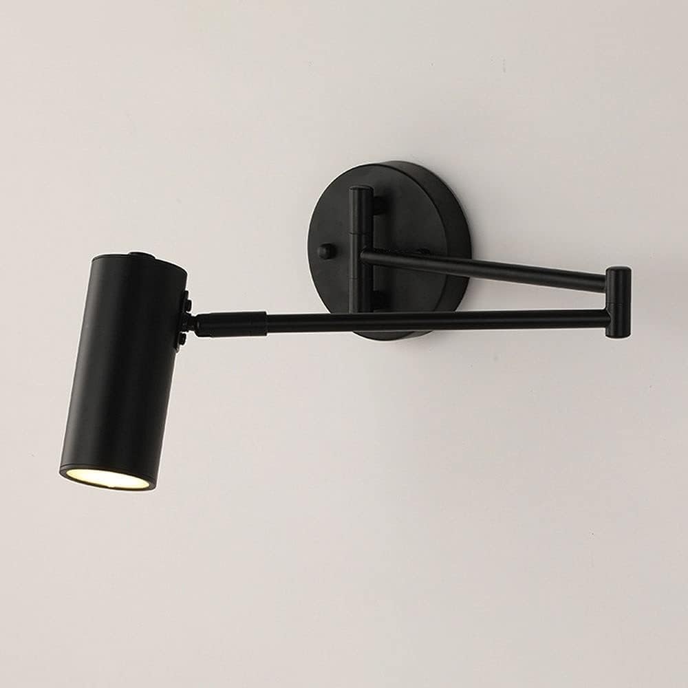 VGTLAKEX Wall Light Adjustable Arm Wall Sconce Lamp Swing Mounted Light Antique Bedside Reading Metal Hardwired Lighting E27 Swivel