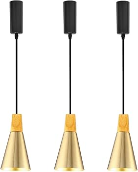 Amazon.co.jp : KIVEN 3個パック ゴールド ペンダントライト 長さ調節