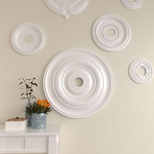 Ekena Millwork CM26JE Jefferson Ceiling Medallion, 26 1/2"OD x 3 5/8"ID x 1 1/2"P (Fits Canopies up to 5"), Factory Primed by Ekena Millwork - Image 7
