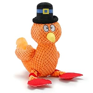 Senneny Thanksgiving Turkey Dog Toy with Squeaker, Turkey Squeaky Toys for Dogs Puppy, Stuffed Dog Plush Toy for Large Medium Small Dogs, Interactive Durable Dog Chew Toys