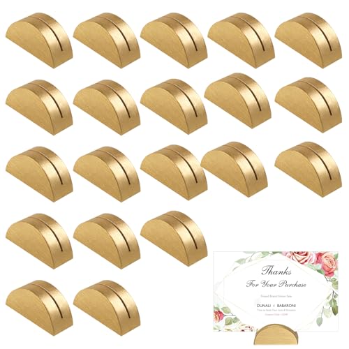 20PCS Gold Table Number Holders Wedding Wooden Place Card Holders Thank You Table Place Cards Half-Round Tables Numbers Stands for Wedding Party Thanksgiving Birthday Office Tag Restaurant(Gold)