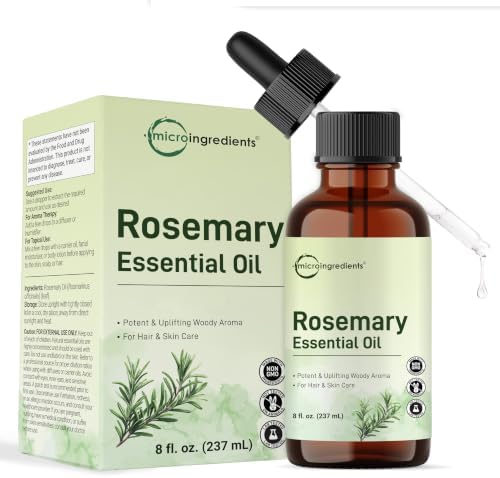 Micro Ingredients Rosemary Essential Oil, 8 fl oz, Easy-Use Dropp...