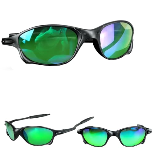 Óculos juliet sol mandrake lupa protecao uv masculino + case lente verde espelhada