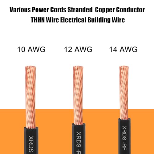Image of XRDS -RF 10 AWG 50FT THHN Stranded Wire - Nylon Insulated Pure Copper Cable for Indoor Branch Circuits - Black - 600V Rated