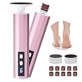 Electric Foot Callus Remover, Pedicure Tools for Feet, Foot File Nail Grinder with 9 Adjustable Speeds, Cordless Rechargeable Foot Sander with Replace Sandpaper Dics for Dead Skin, Callus, Rose Gold