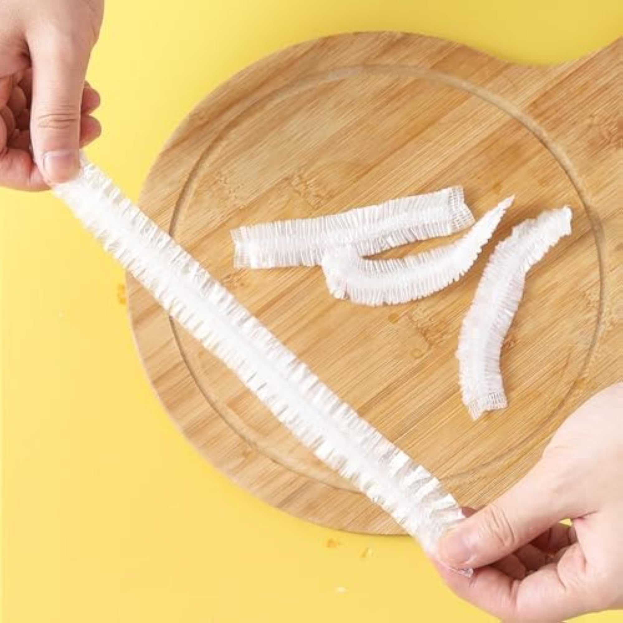 Disposable Food Covers, 100 Pcs Elastic Plastic Wrap