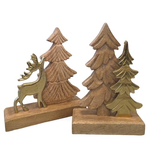 Logbuch-Verlag Weihnachtsdeko Set Hirsch & Baum 16 x 18 cm – Figuren...