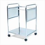 Advantus 34061 Advantus Mobile File Cart w/Stationary Shelf, 18-1/4w x16-1/2d x 21h, Chrome