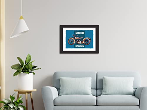 Image of TenorArts Motorcycle Riding Poster Frame Bikers Bullet Rider Motivational Quotes Laminated Photo Framed Painting with Matt Finish Frames (9inches x 12inches) (Classic)