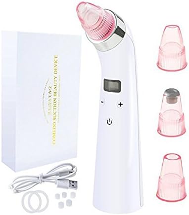 Blackhead Vacuum Remover Electric Suction Pore Cleaner for Comedone Nontoxic Microdermabrasion Machine Blackhead Removal Kit (White)