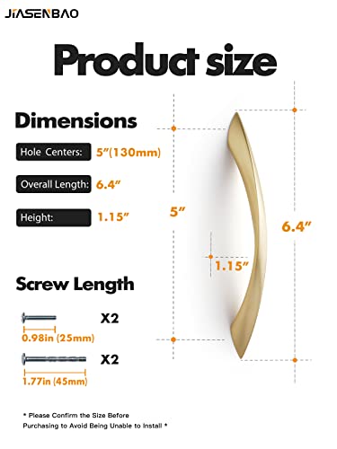 Image of Brushed Gold Cabinet Pulls 5 Inch 20 Pack Arch Twisted Brass Handles Drawer Kitchen Cupboard Bathroom Dresser Cabinet Hardware Zinc Alloy