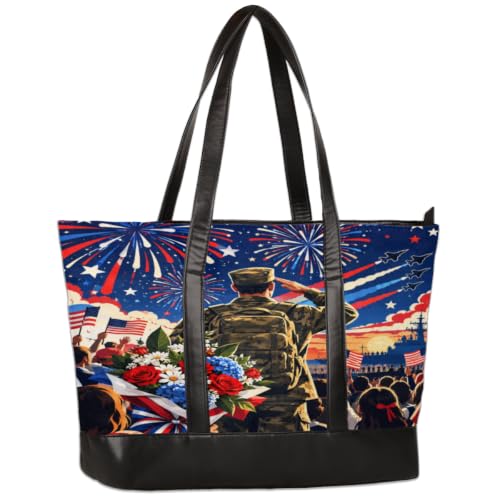Eizlang Veteran Salute Women’s Tote Bag, 15.6" Laptop Carrying Case