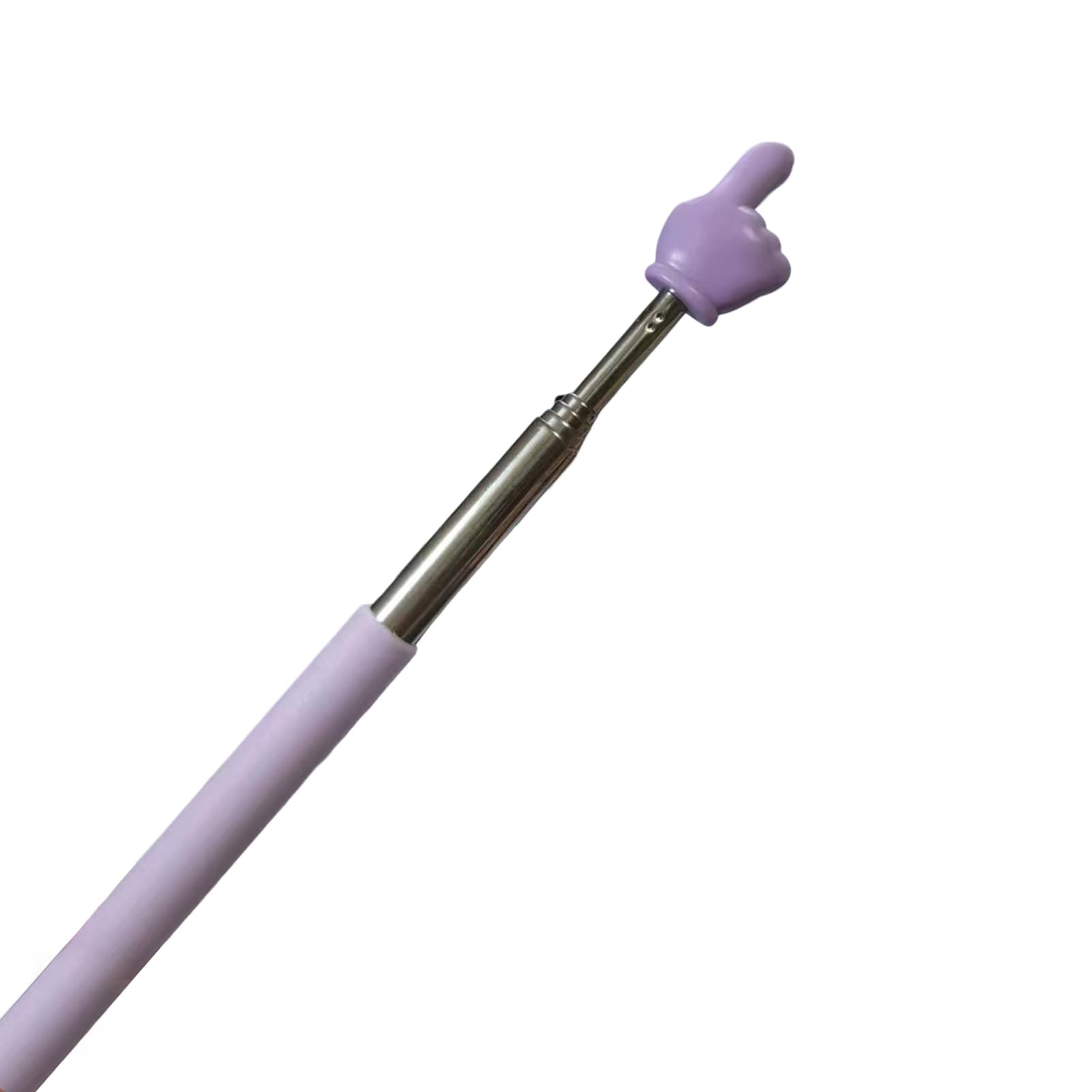 Wilitto Telescopic Classroom Pointer Teachers Pointer, Extendable Hand Finger Pointer Stick, Retractable Finger Pointing Stick, Handheld Presenter Whiteboard Presentation Pointer Purple A