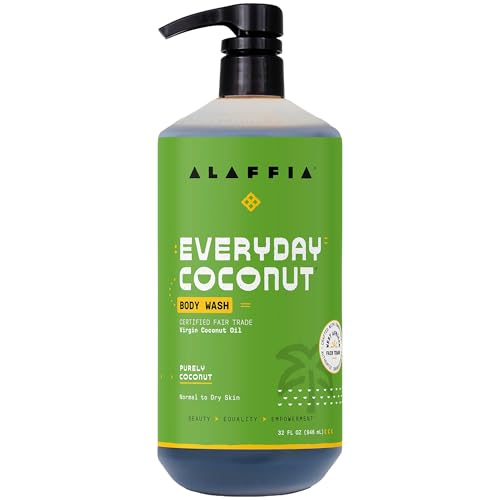 Image of Alaffia Body Wash, EveryDay Coconut - Purely Coconut Gentle Skin Cleanser for Normal to Dry Skin, 32 Oz