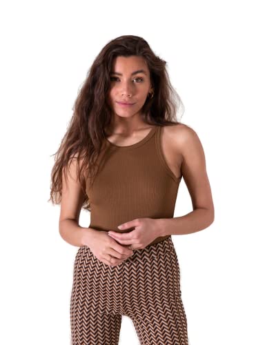 SIGHTBOMB Round Neck Spaghetti Ribbed Tops for Women