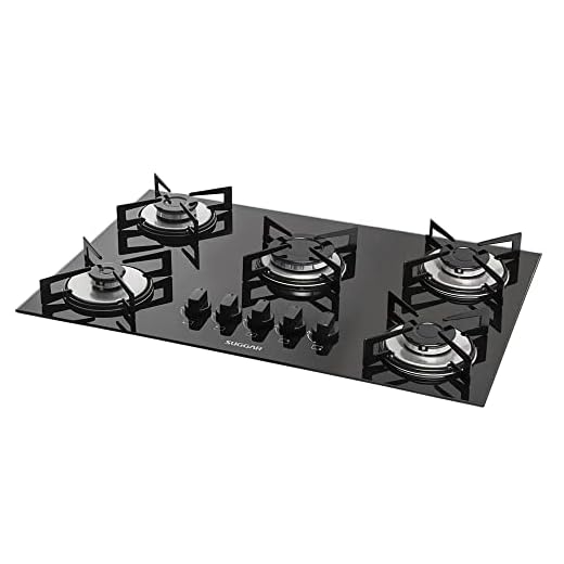 2. Cooktop 5 Bocas vidro preto - Suggar