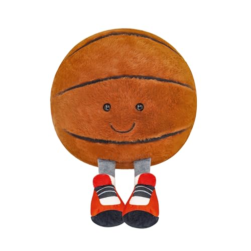 CNAANA Creative Plush Basketball Toy - Fun, Cute and Soft - Ideal for Use as a Sports - Themed Throw Pillow and Kids' Gift (7.9 inch)