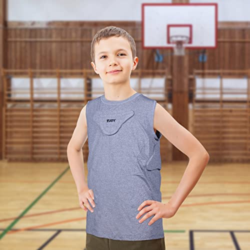 Tuoyr Youth Padded Compression Shirt Vest Rib Chest Protector Football Baseball (Padded Vest, Ym) #TOP6