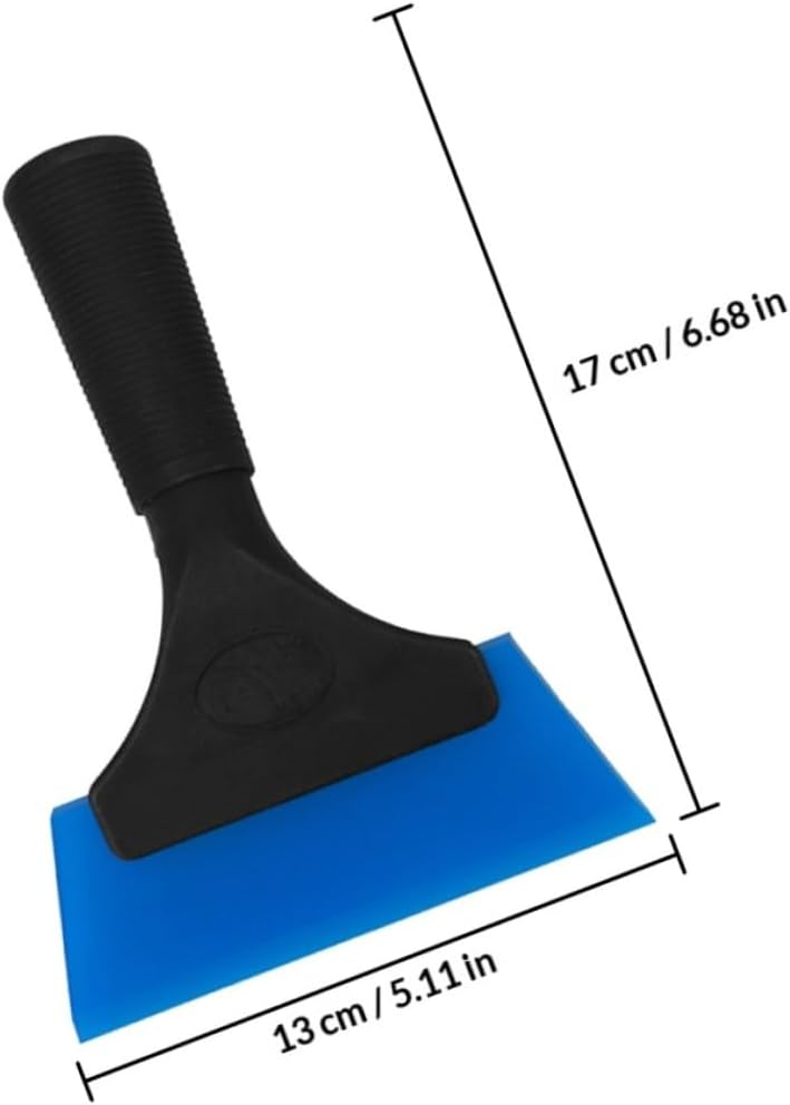 Car Window Squeegee Set 2pcs with Handle, Blue Plastic Windshield Squeegee for Car Washing and Tinting, Shower Window Wiper for Glass and Mirror Cleaning