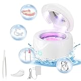 Hoffeins Ultrasonic Retainer Cleaner Machine 45kHz 200ml Portable Ultra Sonic Retainer Cleaner for Dental Retainer Mouth Guards Aligner Night Guard Braces Toothbrush Jewelry